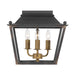 Golden - 0888-FM ABI - Three Light Flush Mount - Christoff - Antique Black Iron