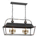 Golden - 0888-LP ABI - Eight Light Linear Pendant - Christoff - Antique Black Iron
