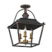 Golden - 0888-SF ABI - Three Light Semi-Flush Mount - Christoff - Antique Black Iron