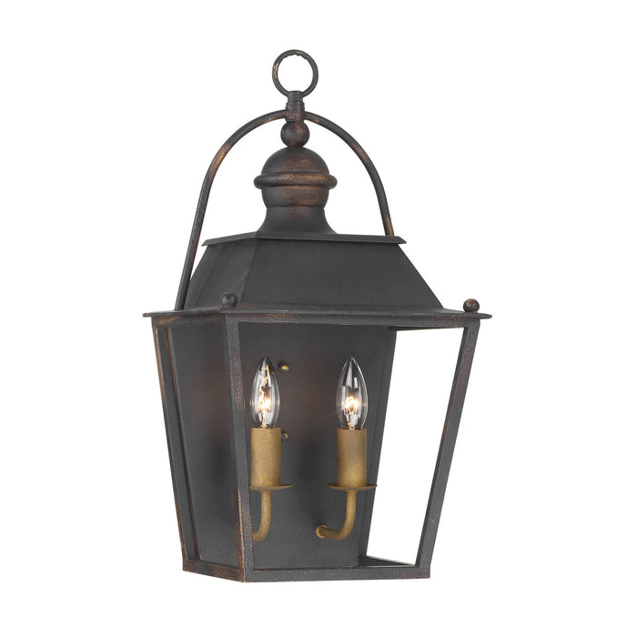Golden - 0888-WSC ABI - Two Light Wall Sconce - Christoff - Antique Black Iron