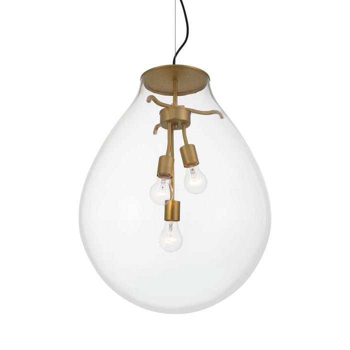 Golden - 2088-20P BCB-CLR - Three Light Pendant - Drop - Brushed Champagne Brass
