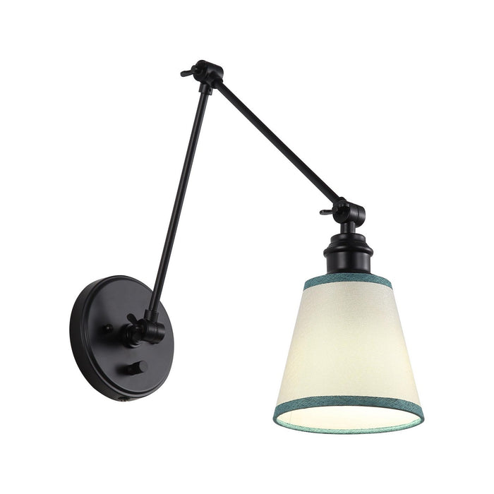 Golden - 2351-A1W BLK-GRN - One Light Wall Sconce - Equinox - Matte Black
