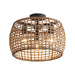Golden - 3000-3SF NB-MAW - Three Light Semi-Flush Mount - Weavelight - Natural Black