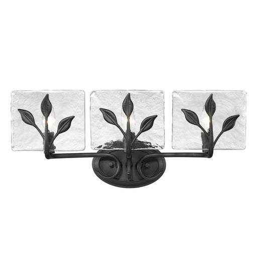 Golden - 3160-BA3 NB-HWG - Three Light Bath Vanity - Calla - Natural Black