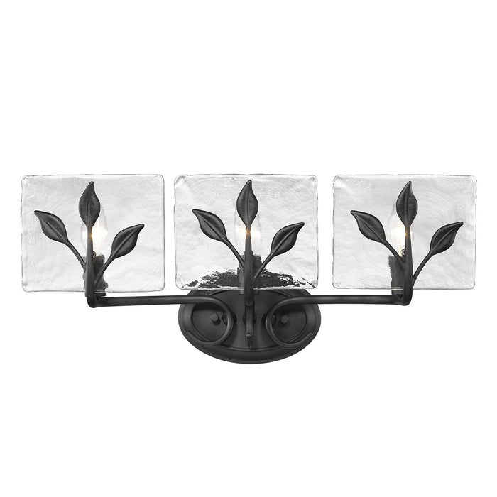 Golden - 3160-BA3 NB-HWG - Three Light Bath Vanity - Calla - Natural Black