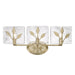 Golden - 3160-BA3 WG-HWG - Three Light Bath Vanity - Calla - White Gold