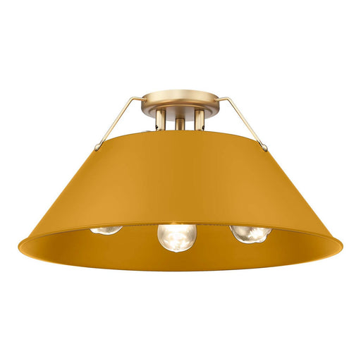 Orwell Three Light Flush Mount Brushed Champagne Brass