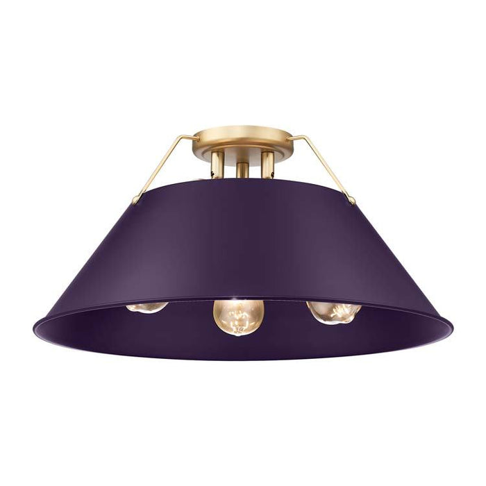 Golden - 3306-3FM BCB-EP - Three Light Flush Mount - Orwell - Brushed Champagne Brass