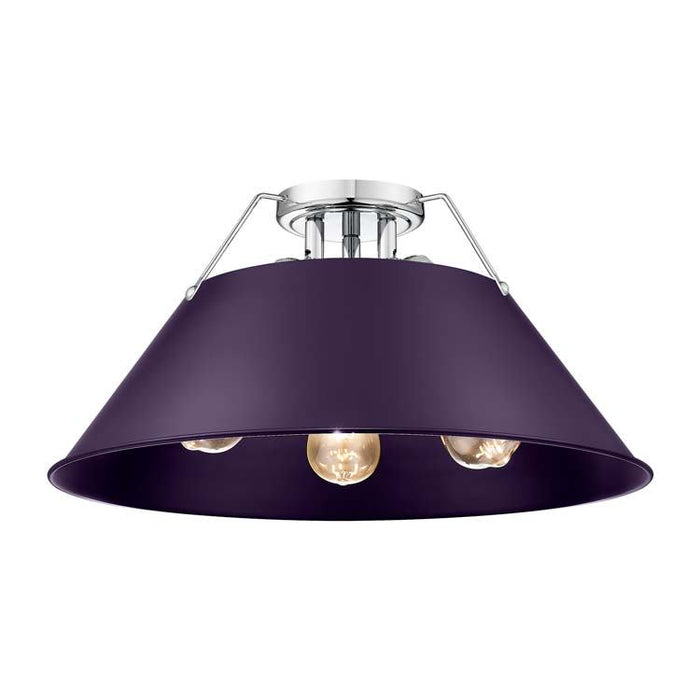 Golden - 3306-3FM CH-EP - Three Light Flush Mount - Orwell - Chrome