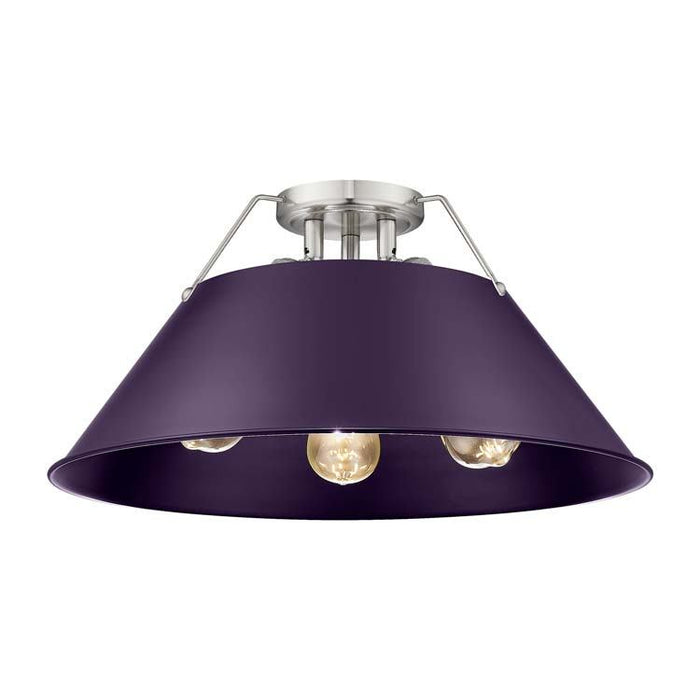 Golden - 3306-3FM PW-EP - Three Light Flush Mount - Orwell - Pewter
