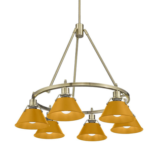 Orwell Six Light Chandelier Aged Brass