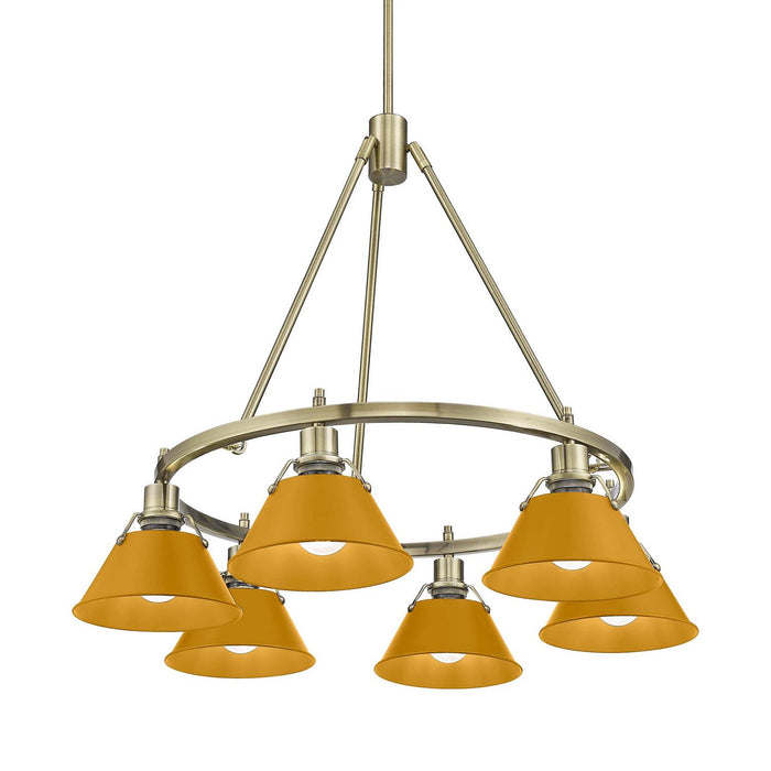 Golden - 3306-6 AB-AY - Six Light Chandelier - Orwell - Aged Brass