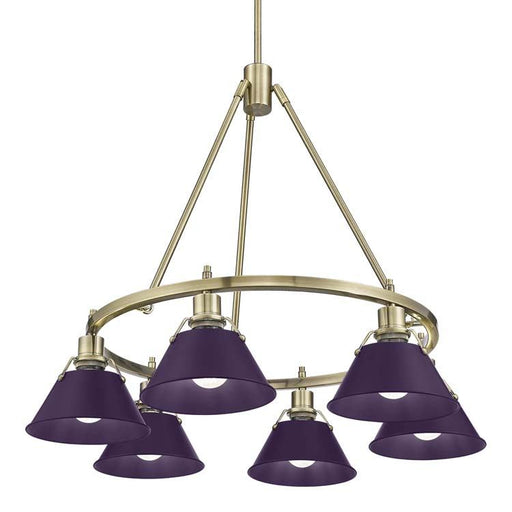 Orwell Six Light Chandelier Aged Brass
