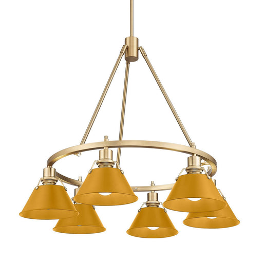 Orwell Six Light Chandelier Brushed Champagne Brass