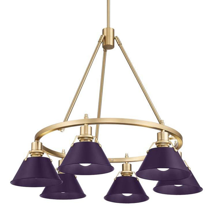 Golden - 3306-6 BCB-EP - Six Light Chandelier - Orwell - Brushed Champagne Brass