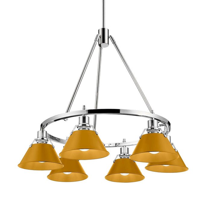 Golden - 3306-6 CH-AY - Six Light Chandelier - Orwell - Chrome