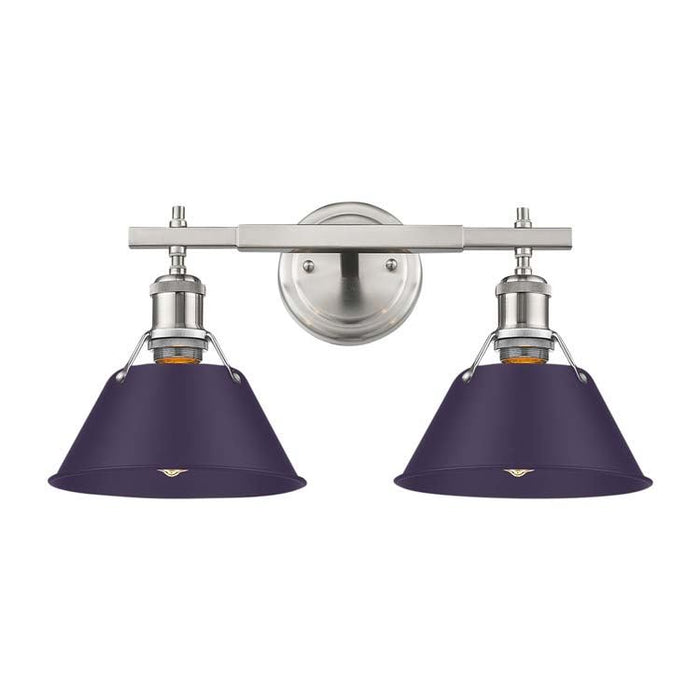Golden - 3306-BA2 PW-EP - Two Light Vanity - Orwell - Pewter