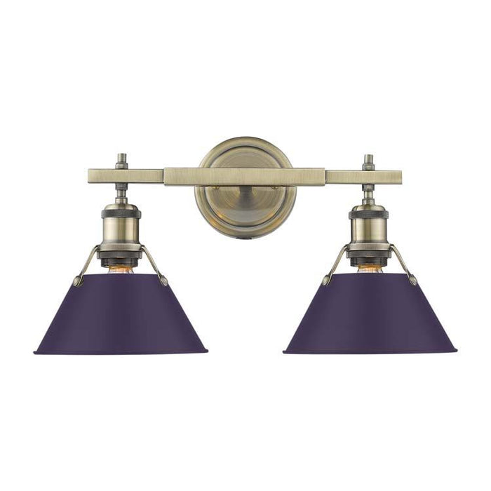 Golden - 3306-BA2 AB-EP - Two Light Vanity - Orwell - Aged Brass