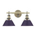 Golden - 3306-BA2 AB-EP - Two Light Vanity - Orwell - Aged Brass