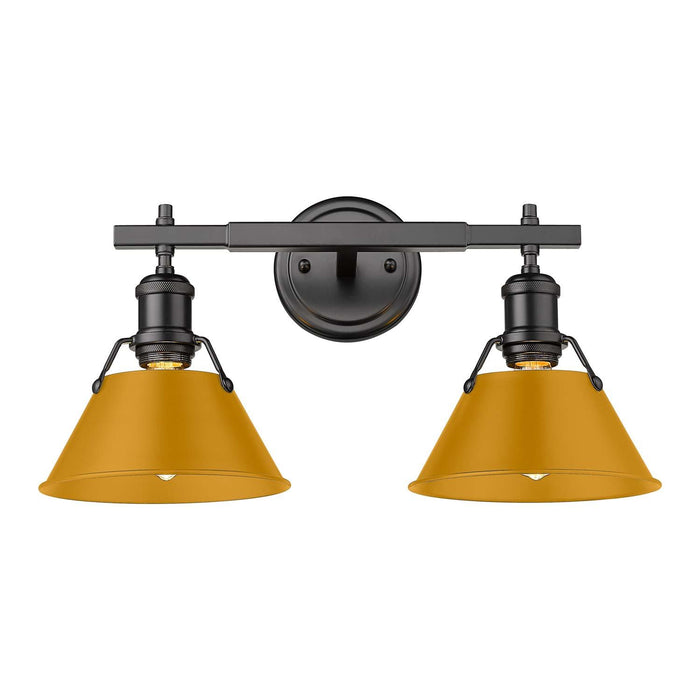 Golden - 3306-BA2 BLK-AY - Two Light Vanity - Orwell - Matte Black