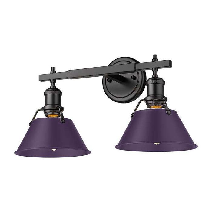 Golden - 3306-BA2 BLK-EP - Two Light Vanity - Orwell - Matte Black