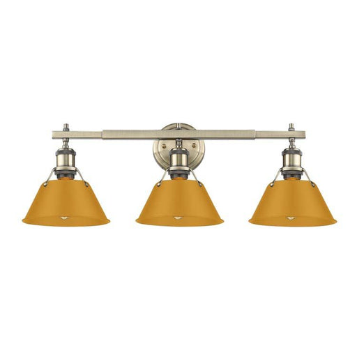 Orwell Three Light Vanity Aged Brass
