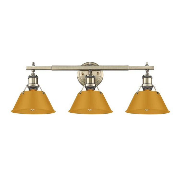 Golden - 3306-BA3 AB-AY - Three Light Vanity - Orwell - Aged Brass