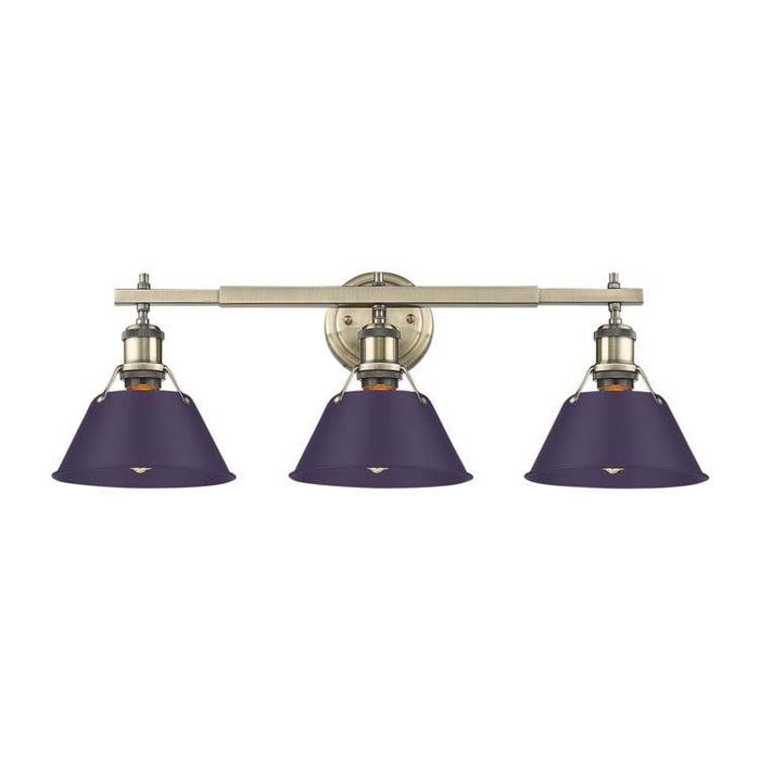 Golden - 3306-BA3 AB-EP - Three Light Vanity - Orwell - Aged Brass