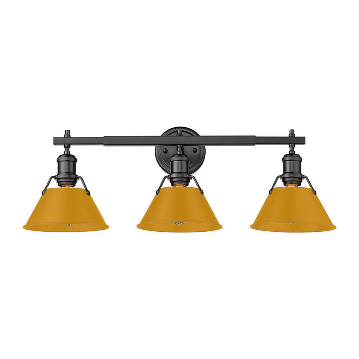 Golden - 3306-BA3 BLK-AY - Three Light Vanity - Orwell - Matte Black