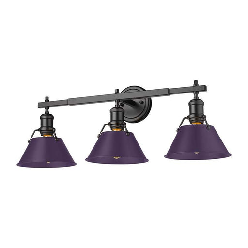 Golden - 3306-BA3 BLK-EP - Three Light Vanity - Orwell - Matte Black