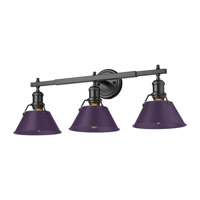 Golden - 3306-BA3 BLK-EP - Three Light Vanity - Orwell - Matte Black