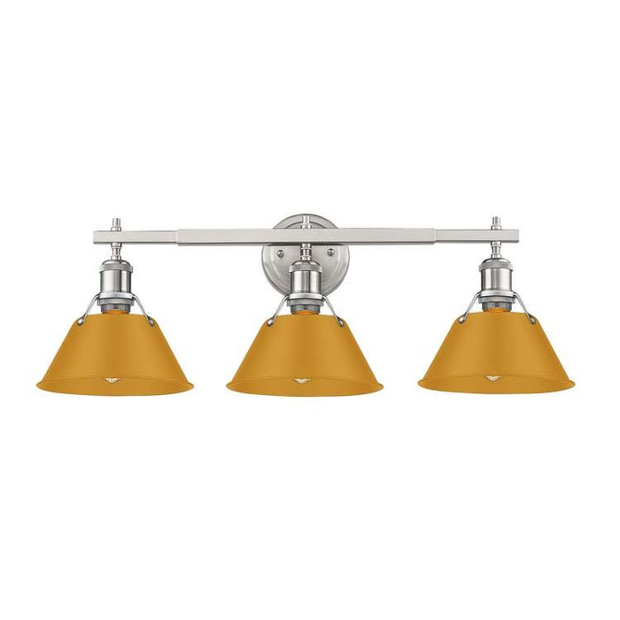 Golden - 3306-BA3 PW-AY - Three Light Vanity - Orwell - Pewter