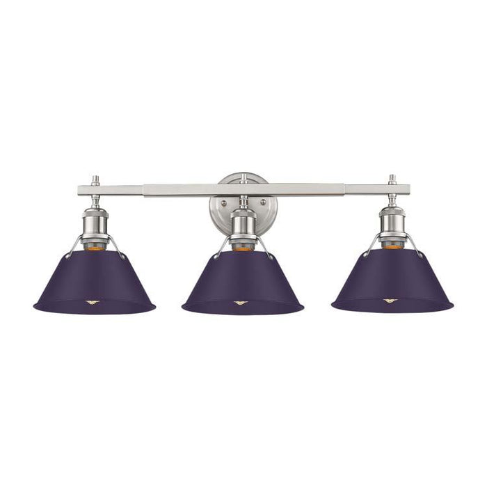 Golden - 3306-BA3 PW-EP - Three Light Vanity - Orwell - Pewter