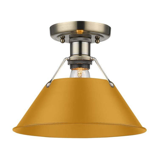Orwell One Light Flush Mount Aged Brass