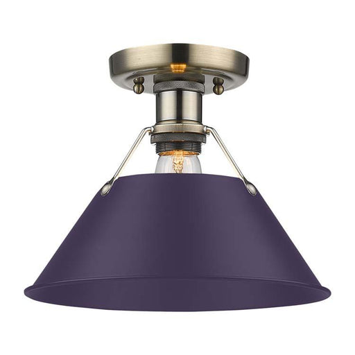 Orwell One Light Flush Mount Aged Brass