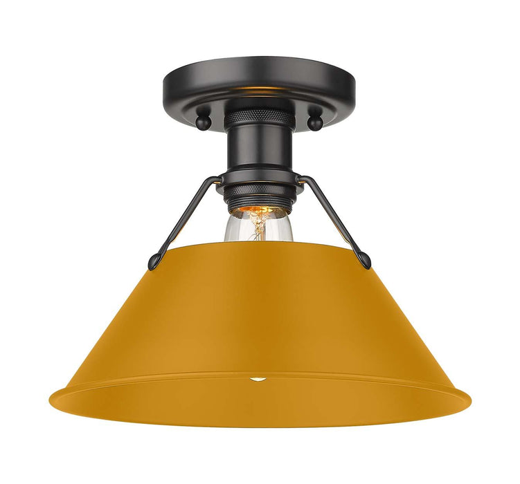 Golden - 3306-FM BLK-AY - One Light Flush Mount - Orwell - Matte Black