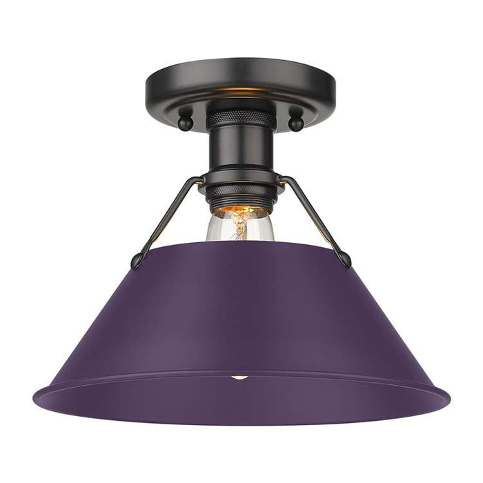 Golden - 3306-FM BLK-EP - One Light Flush Mount - Orwell - Matte Black