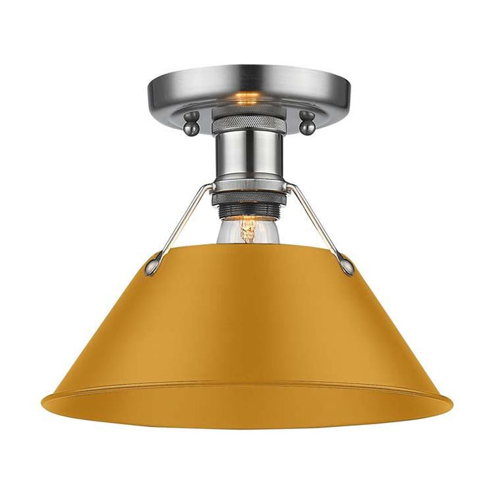 Golden - 3306-FM PW-AY - One Light Flush Mount - Orwell - Pewter