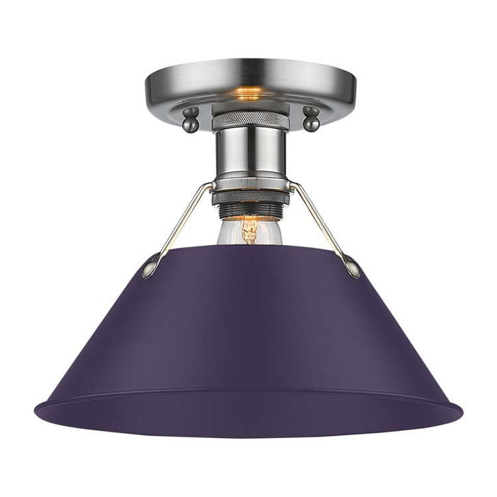 Golden - 3306-FM PW-EP - One Light Flush Mount - Orwell - Pewter