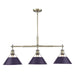 Golden - 3306-LP AB-EP - Three Light Linear Pendant - Orwell - Aged Brass