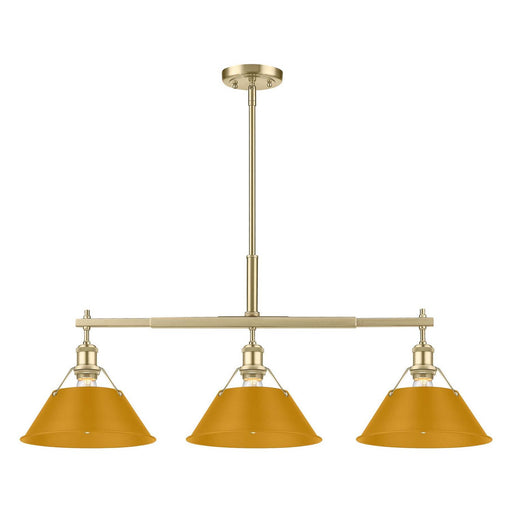 Orwell Three Light Linear Pendant Brushed Champagne Brass