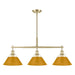 Golden - 3306-LP BCB-AY - Three Light Linear Pendant - Orwell - Brushed Champagne Brass