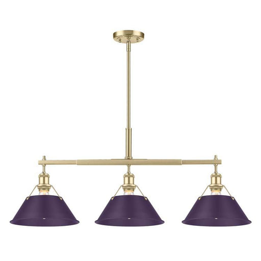 Orwell Three Light Linear Pendant Brushed Champagne Brass