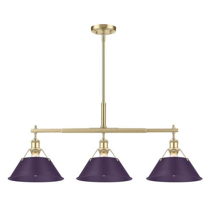 Golden - 3306-LP BCB-EP - Three Light Linear Pendant - Orwell - Brushed Champagne Brass