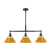 Golden - 3306-LP BLK-AY - Three Light Linear Pendant - Orwell - Matte Black