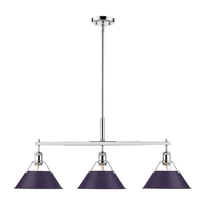 Golden - 3306-LP CH-EP - Three Light Linear Pendant - Orwell - Chrome