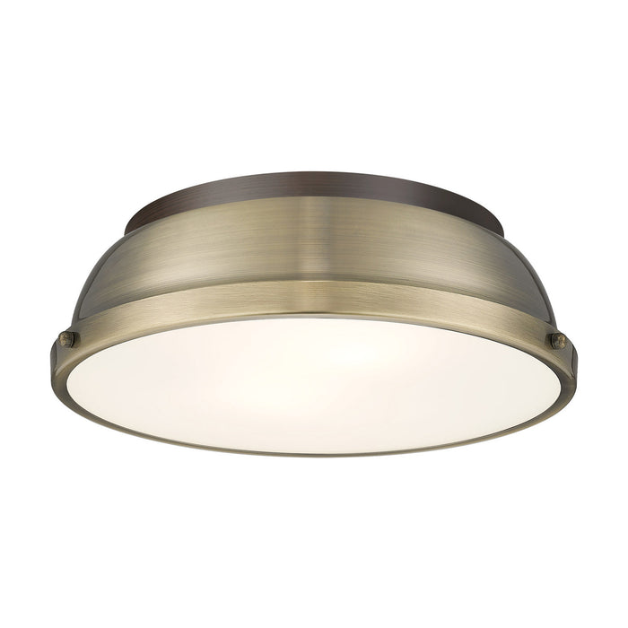 Golden - 3602-14 RBZ-AB - Two Light Flush Mount - Duncan - Rubbed Bronze