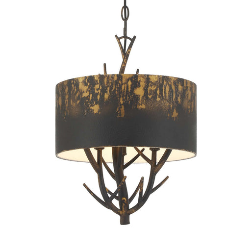 Arboreal Three Light Pendant Antique Black Iron