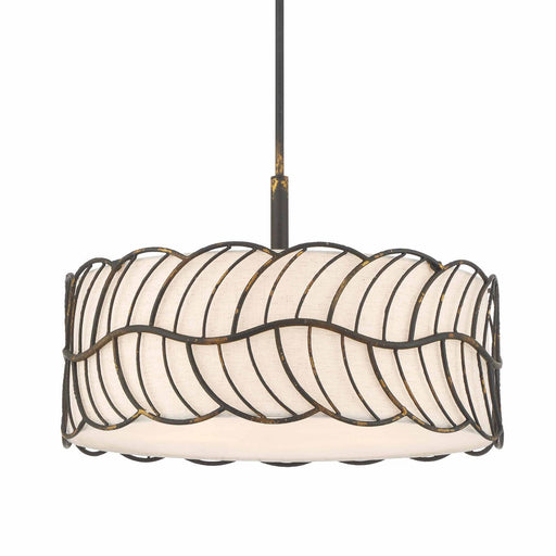 Simbolo Five Light Pendant Antique Black Iron