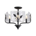 Golden - 4503-4SF NB-HWG - Four Light Semi-Flush Mount - Bloem - Natural Black